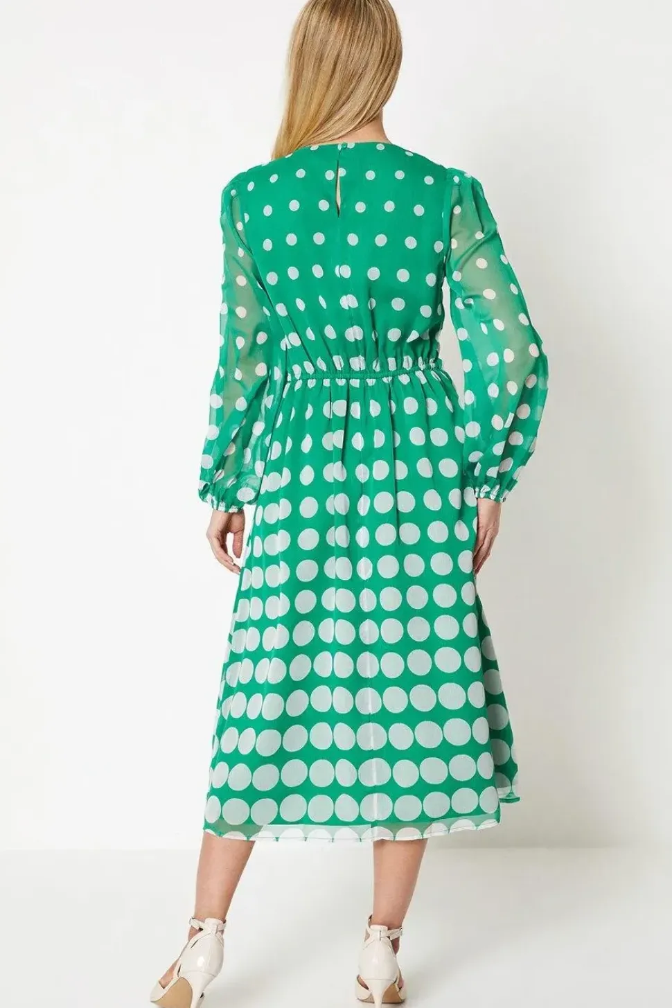 Tall Spot Ombre Buckle Belted Midi Dress