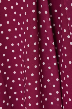 Tall Spot Print Ruffle Midi Dress