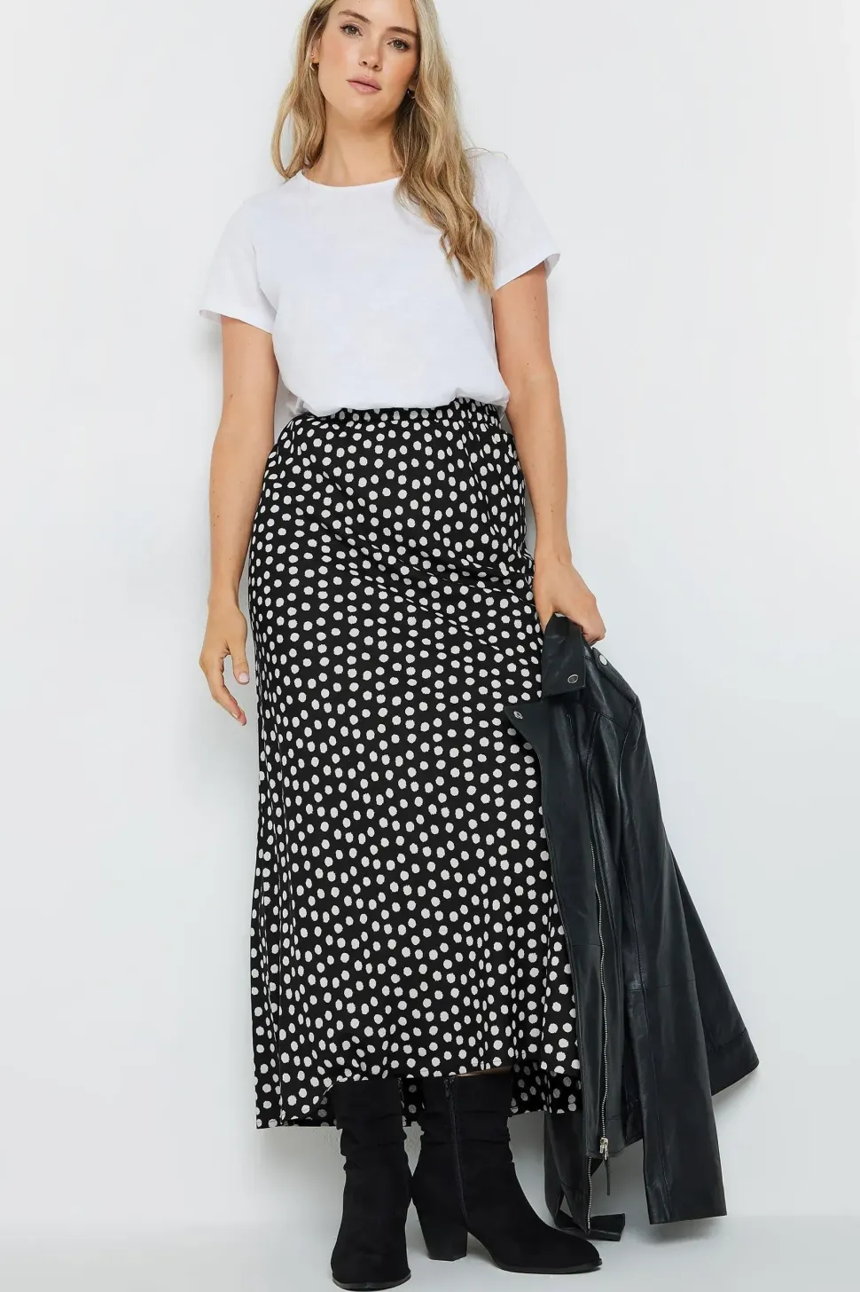 Tall Spotted Midaxi Skirt