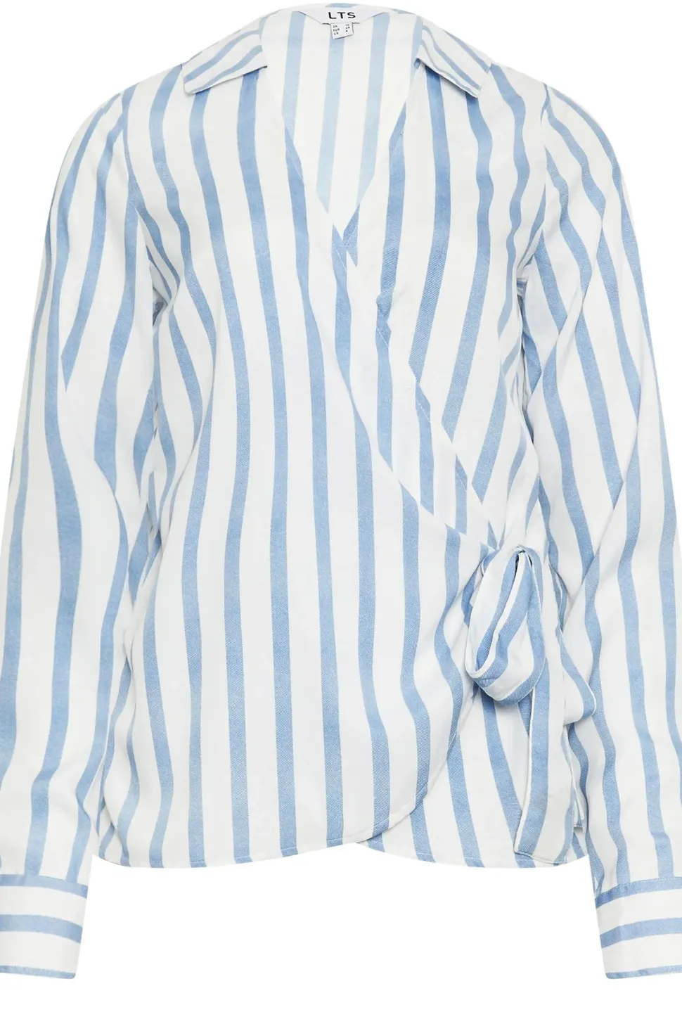 Tall Stripe Collared Wrap Top