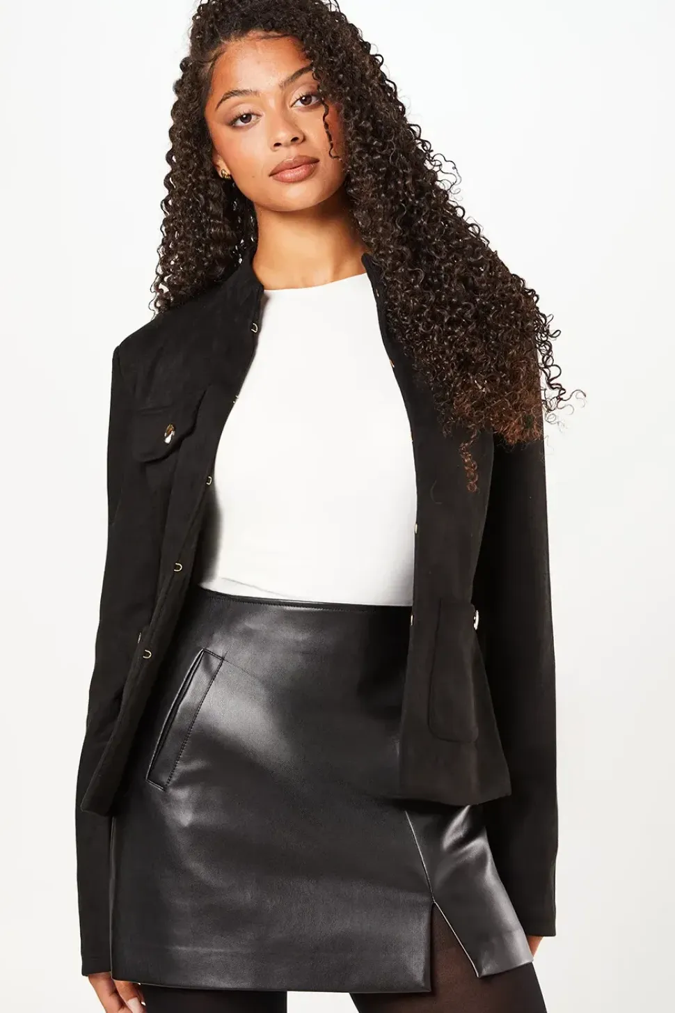 Tall Suedette Short Coat