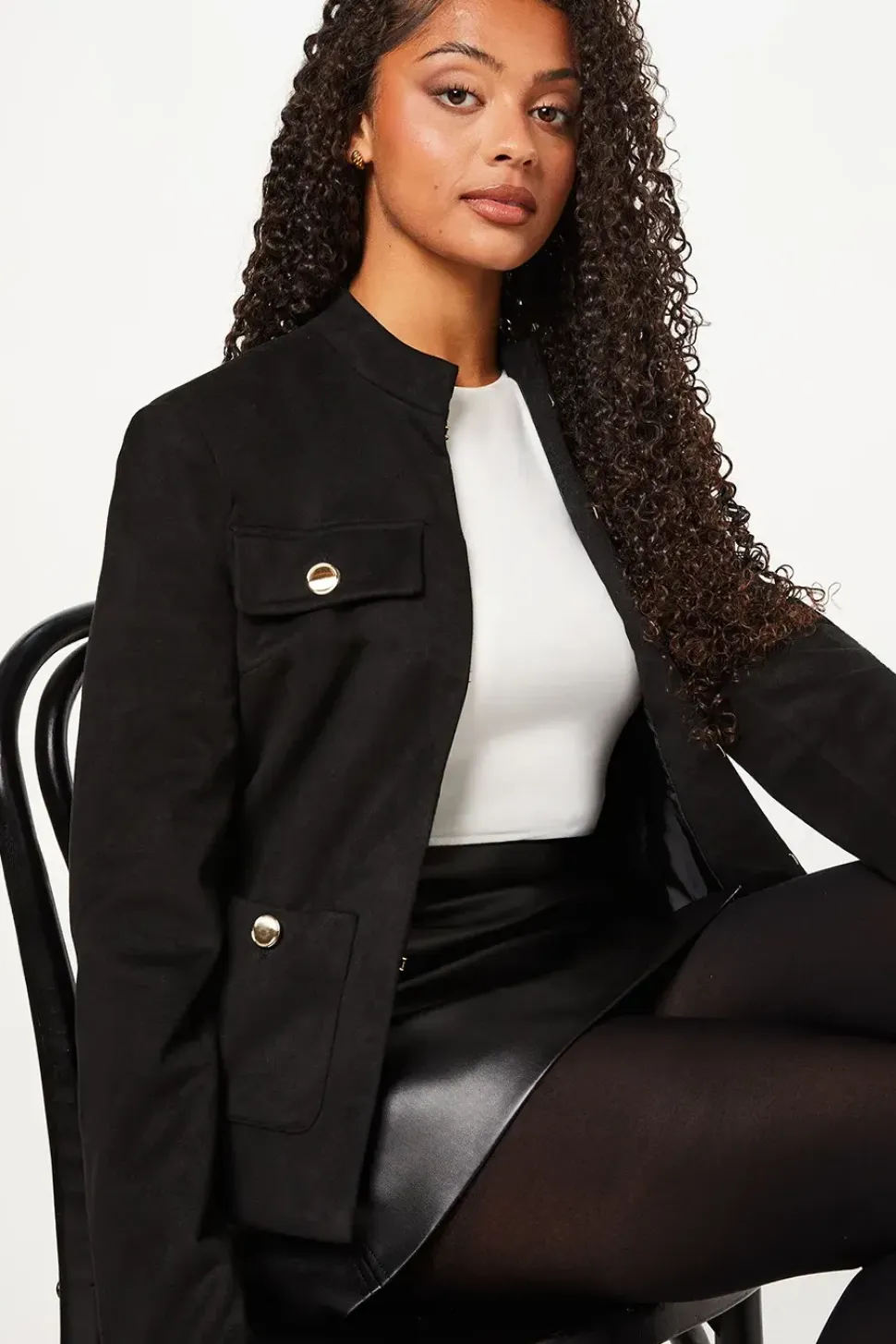 Tall Suedette Short Coat