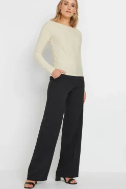 Tall Textured Slash Neck Top
