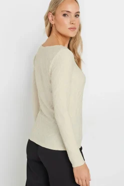 Tall Textured Slash Neck Top
