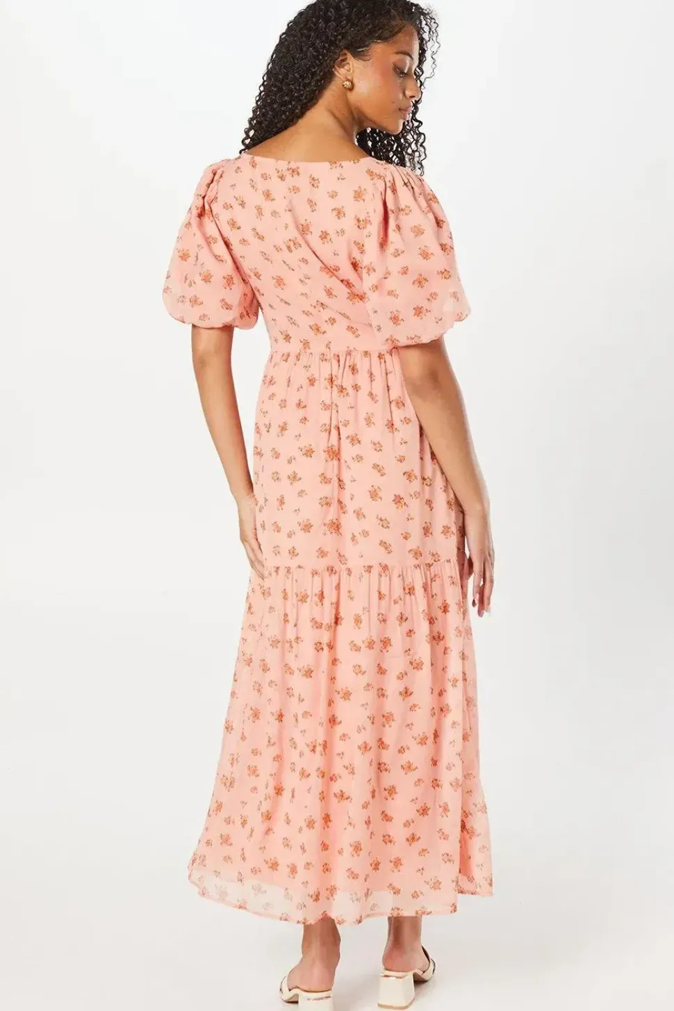 Tall Tie Front Chiffon Tiered Midi Dress