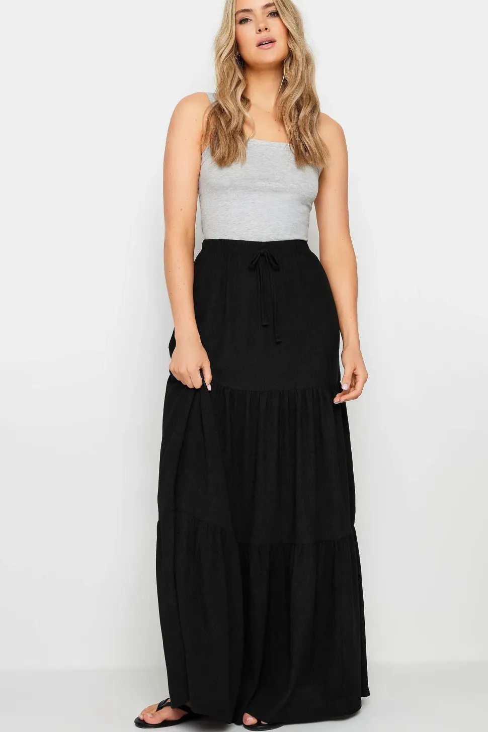 Tall Tiered Crinkle Maxi Skirt