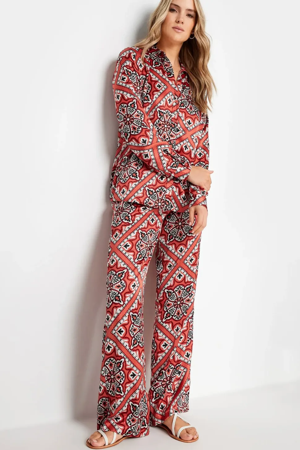 Tall Tile Print Long Sleeve Shirt