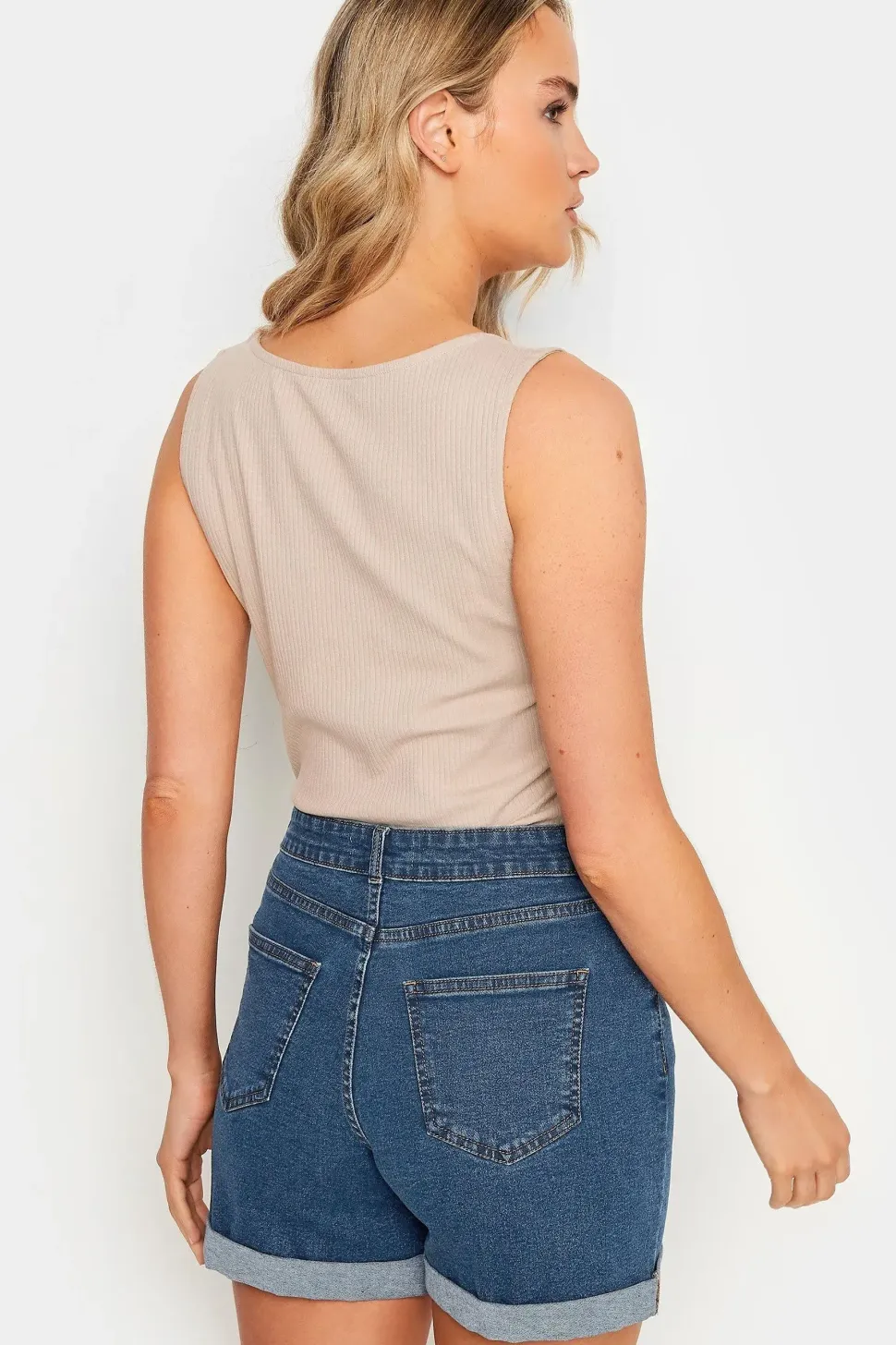 Tall Turn Up Denim Mom Shorts