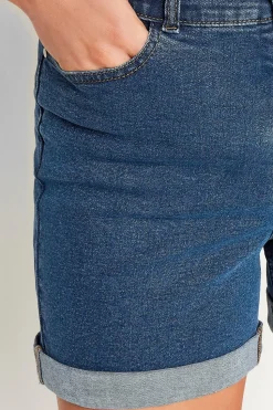 Tall Turn Up Denim Mom Shorts