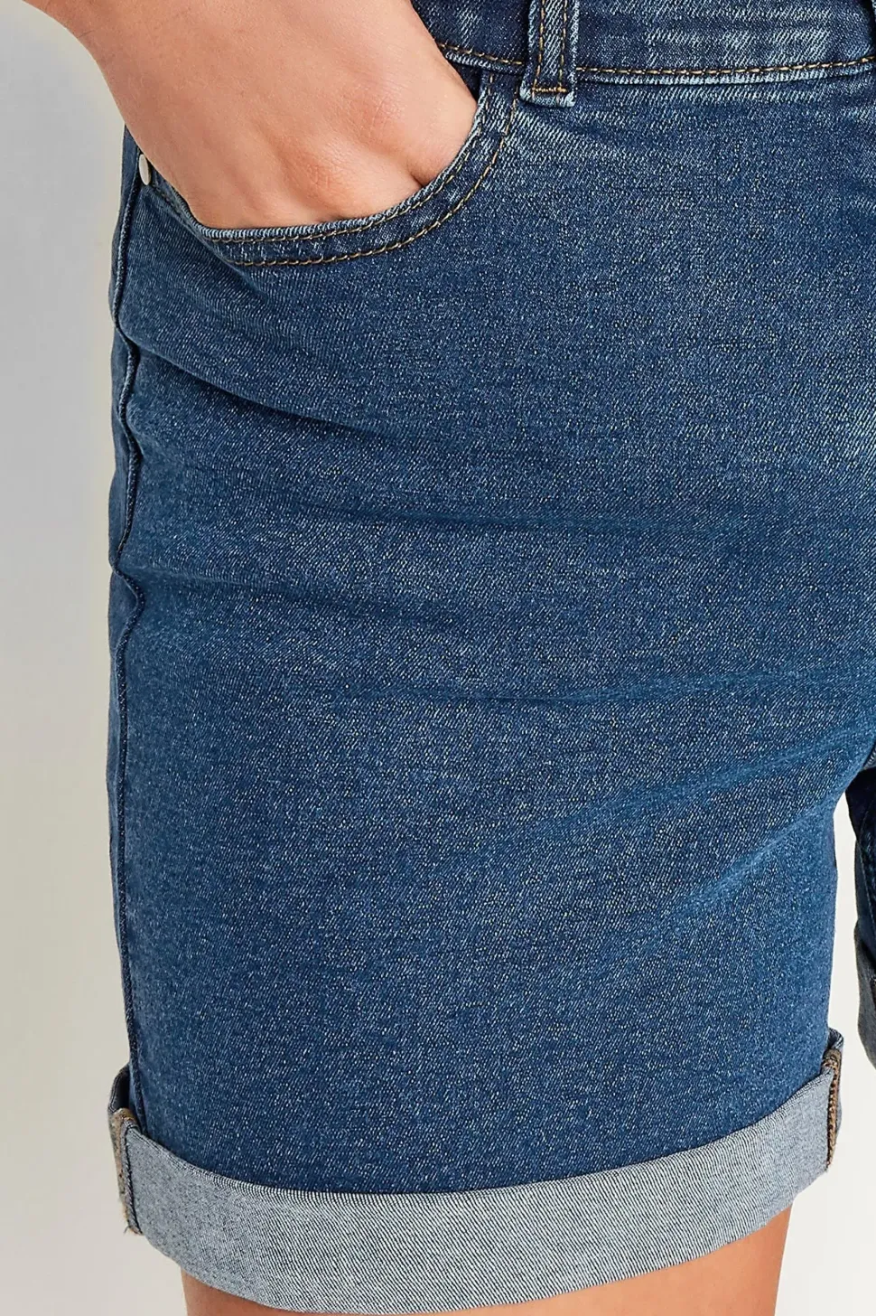 Tall Turn Up Denim Mom Shorts