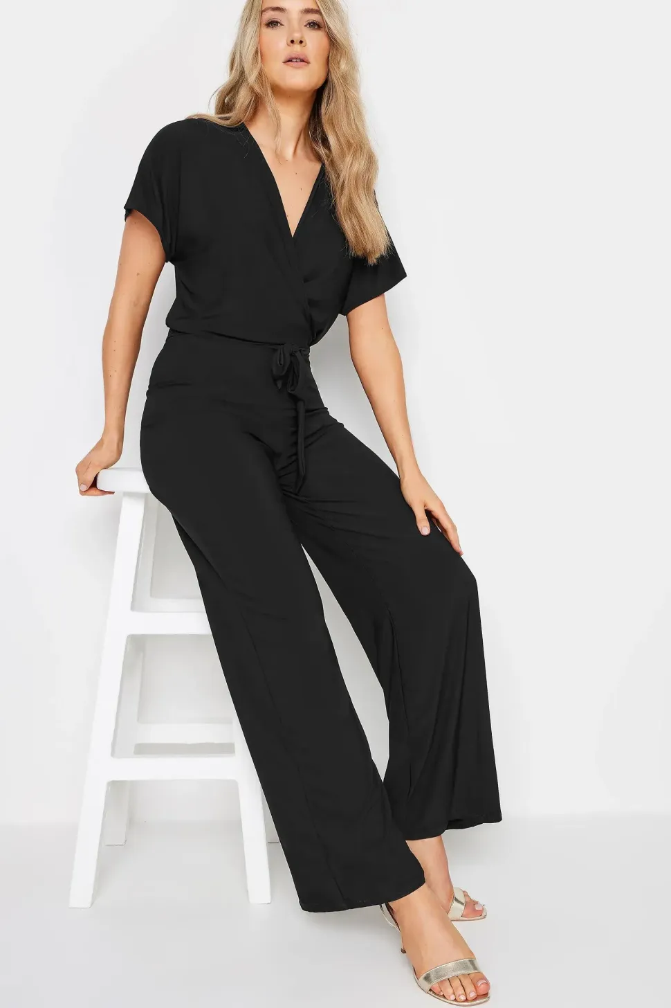 Tall V-Neck Wrap Jumpsuit