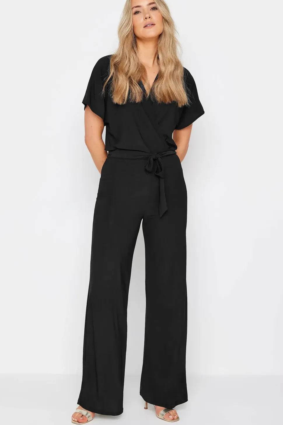 Tall V-Neck Wrap Jumpsuit