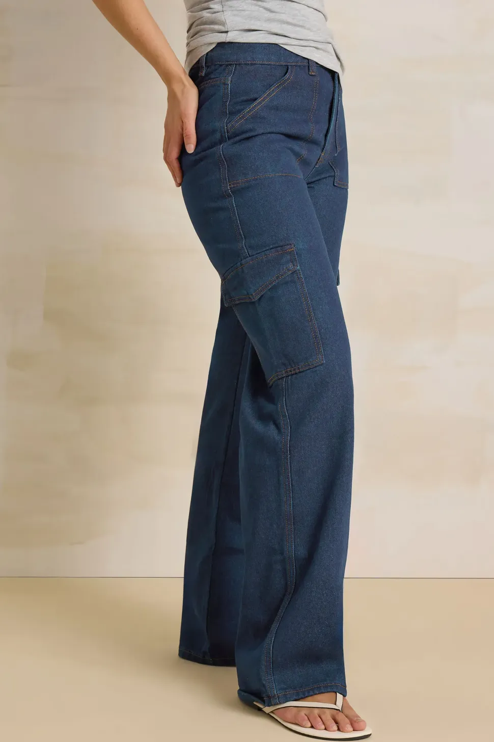 Tall Wide Leg Cargo Trousers