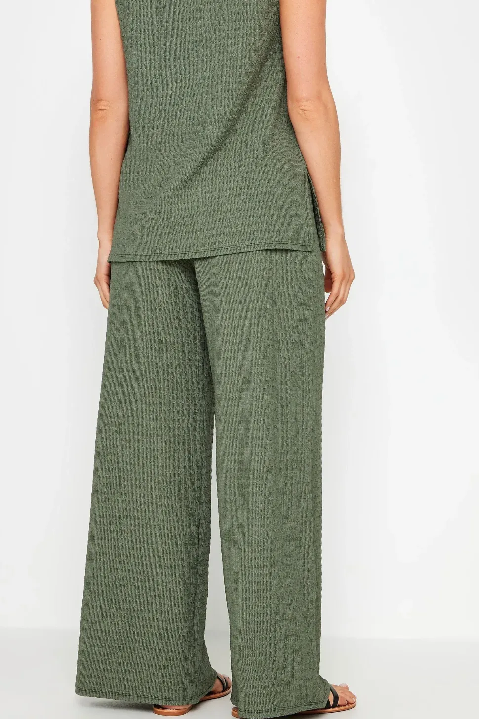 Tall Wide Leg Textured Trousers