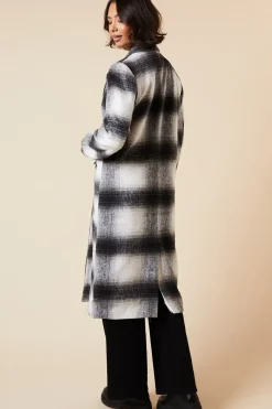 Tall Wool Check Double Breasted Maxi Coat
