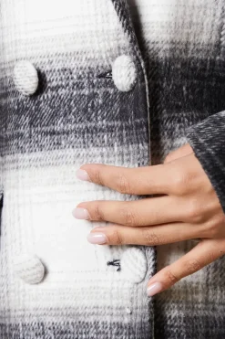 Tall Wool Check Double Breasted Maxi Coat