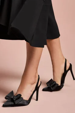 Tamara Satin Bow Sling Back Stiletto Court Shoes