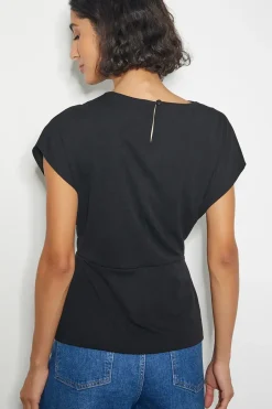 Tanya Twist Tassel Jersey Top Black
