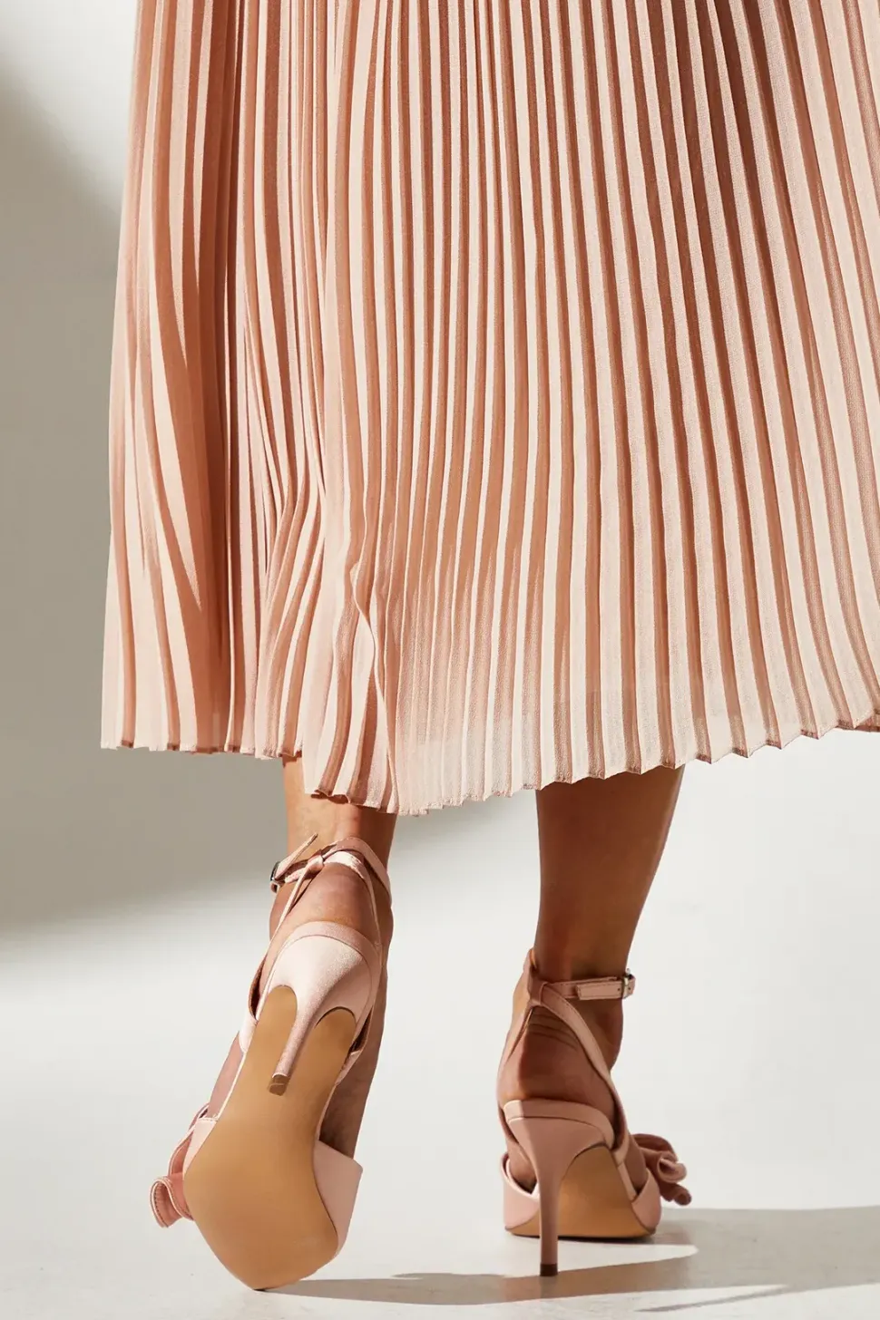 Tasha Satin Ruffled Bow Pointed Stiletto Court Shoes