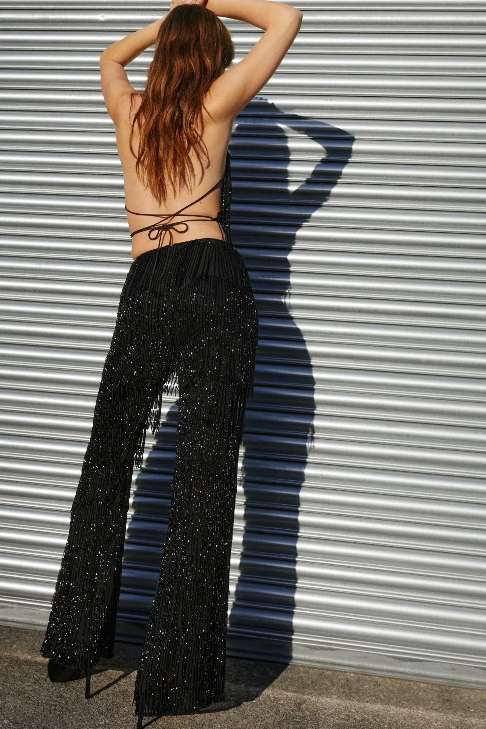 Tassel Beaded Relaxed Fit Trousers