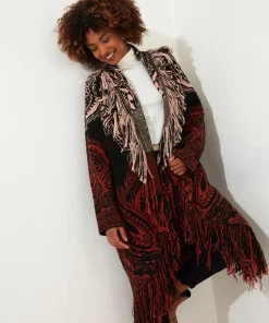 Tasselled Longline Oversized Ombre Coatigan