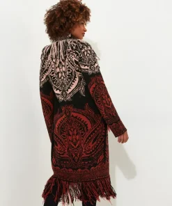 Tasselled Longline Oversized Ombre Coatigan