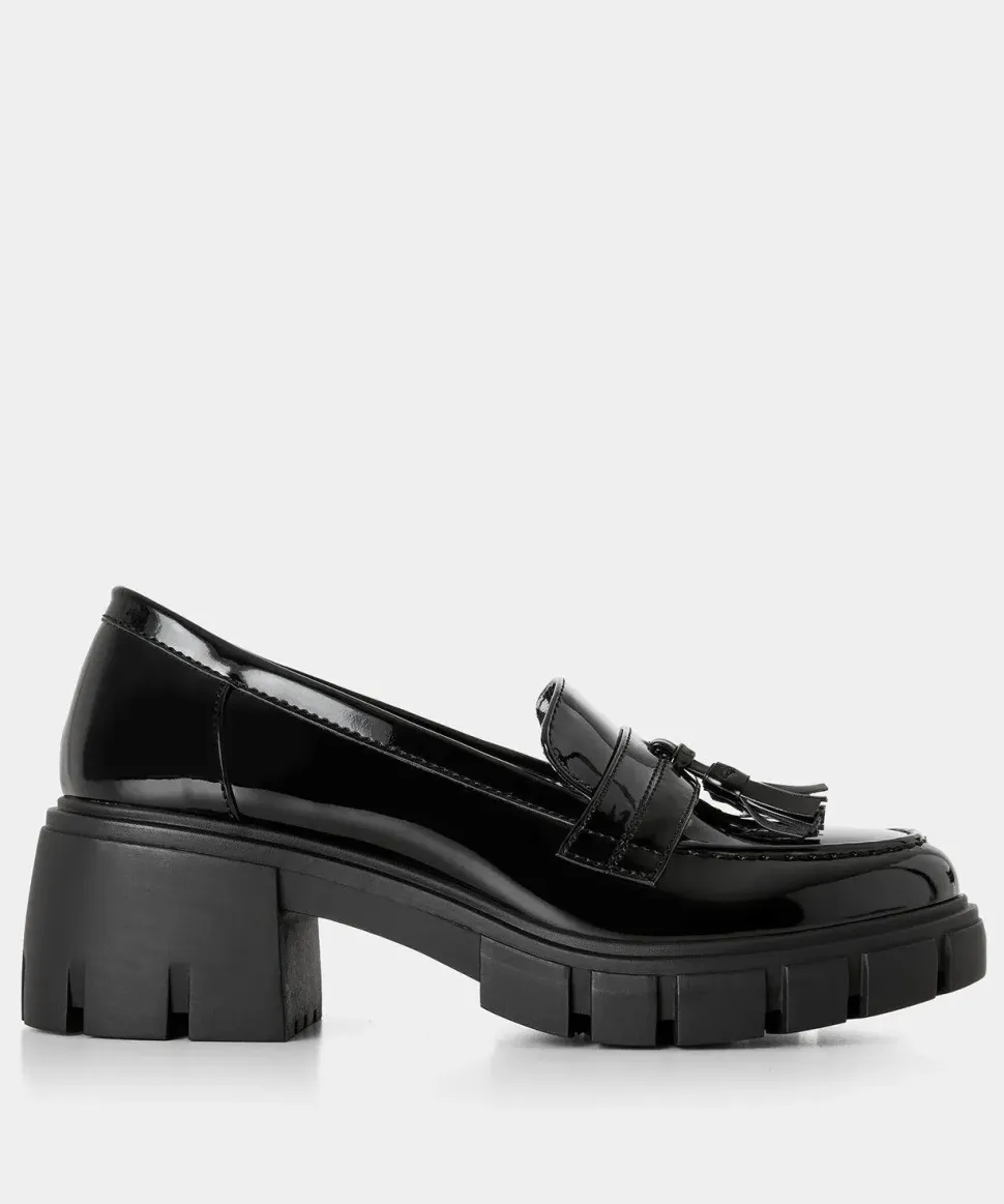 Tassel Trim Patent Chunky Loafer
