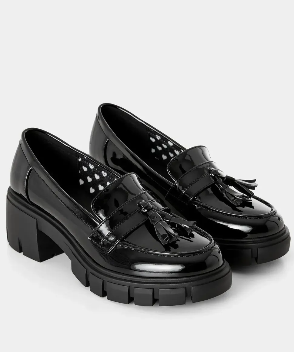 Tassel Trim Patent Chunky Loafer