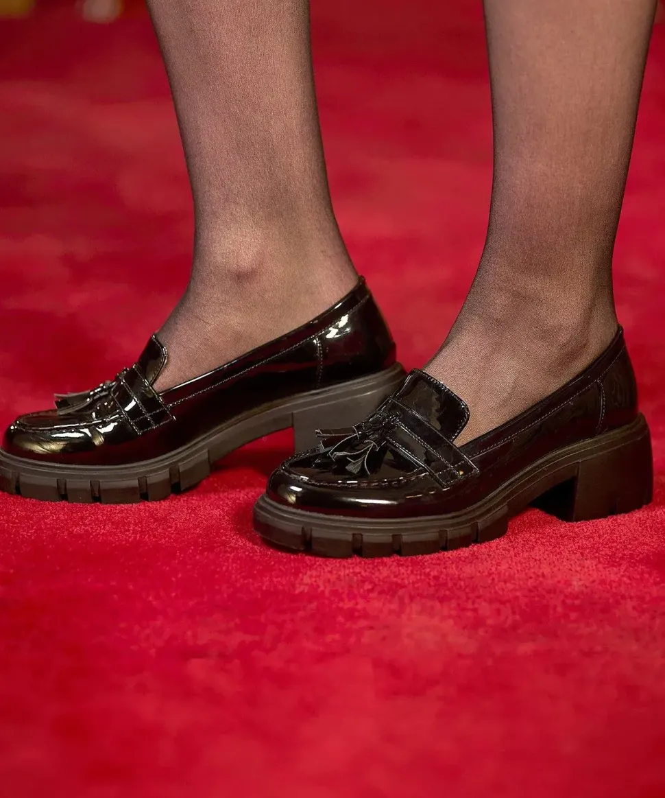 Tassel Trim Patent Chunky Loafer