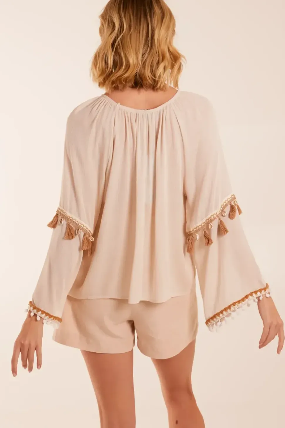 Tassel Wide Sleeve Blouse