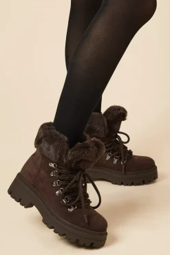 Tavia Faux Fur Lined Cosy Hiker Ankle Boot