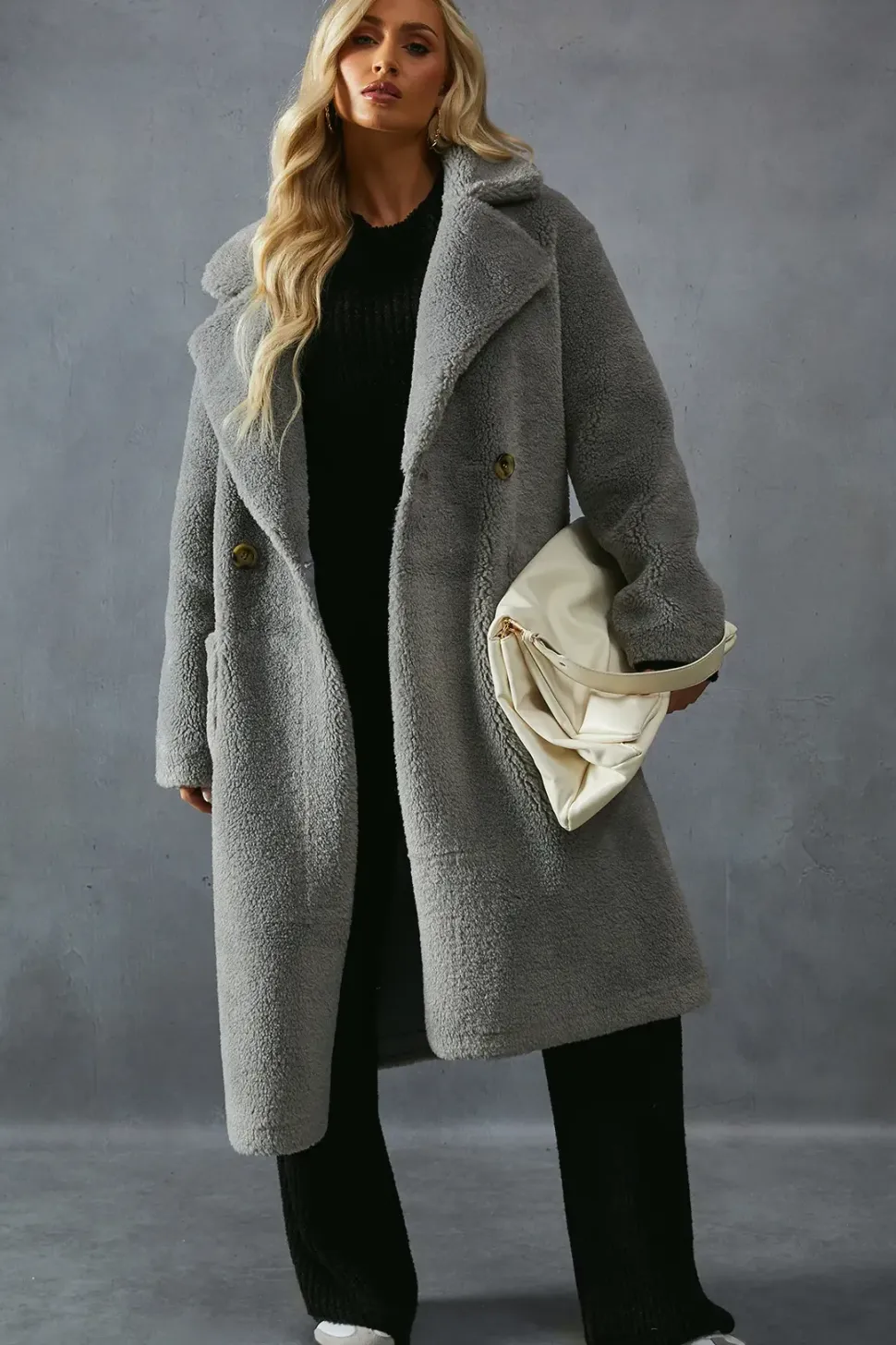 Teddy Faux Fur Double Breasted Coat