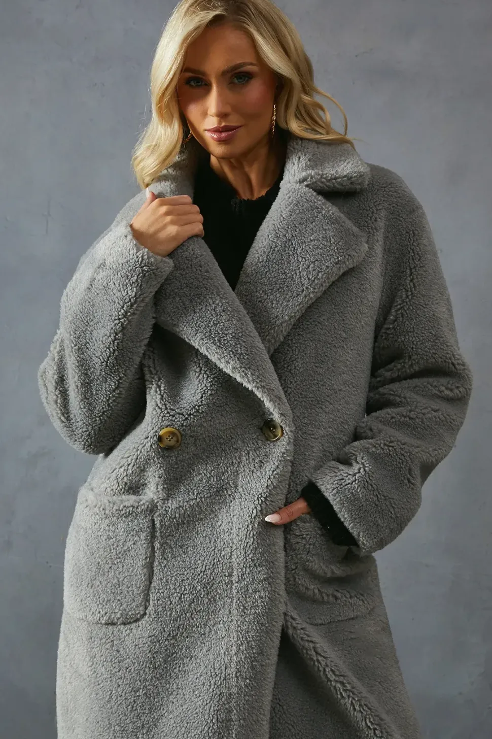 Teddy Faux Fur Double Breasted Coat
