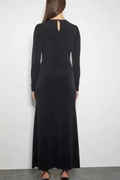 Tess Embellished Trim Jersey Dress Black