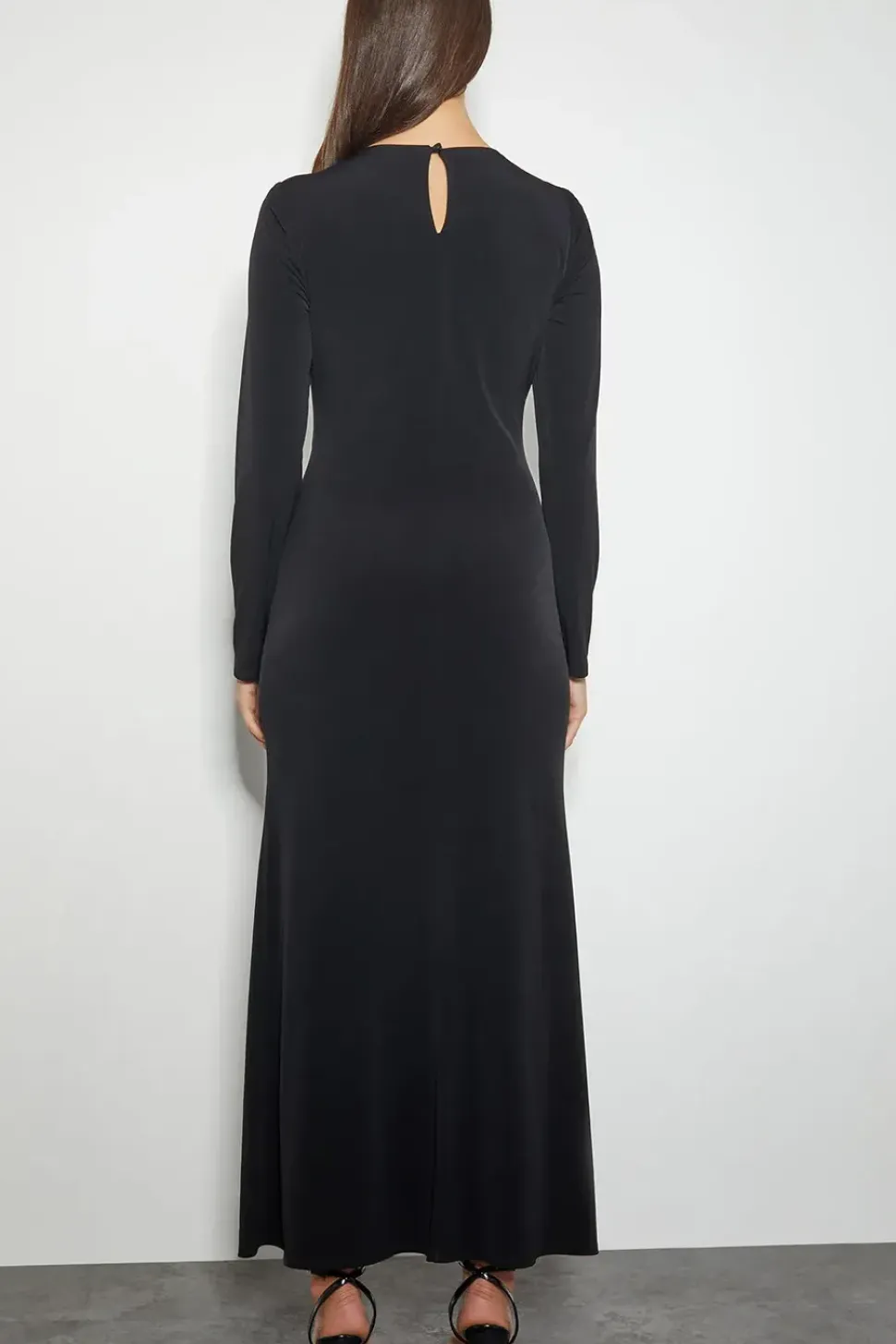 Tess Embellished Trim Jersey Dress Black