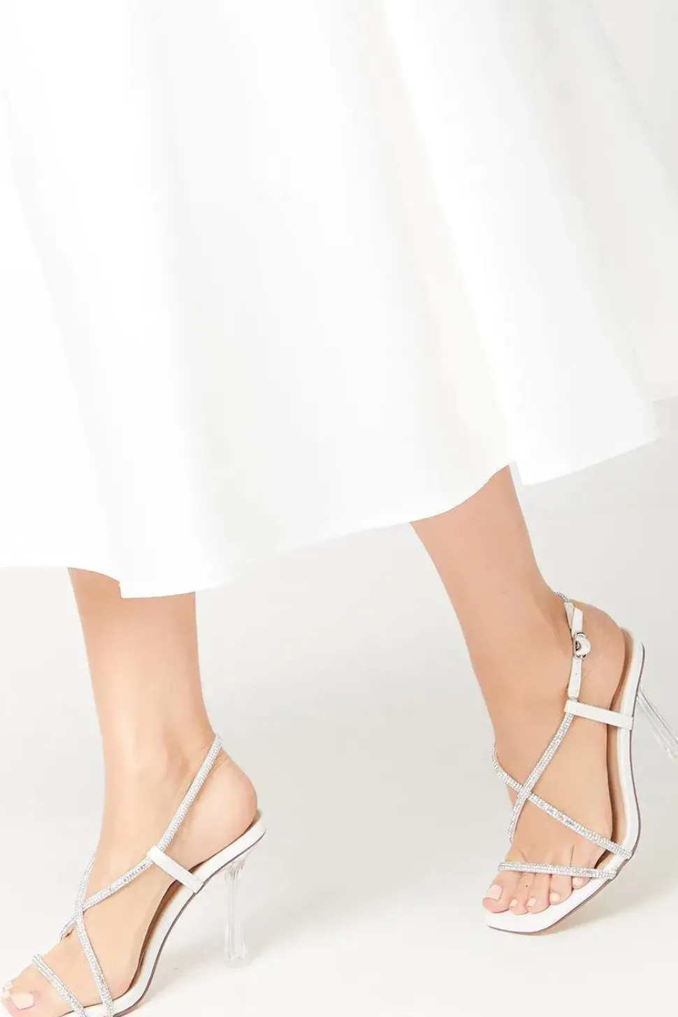 Tessie Diamante Barely There Clear Heel Sandals
