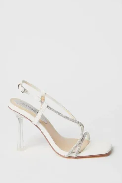 Tessie Diamante Barely There Clear Heel Sandals