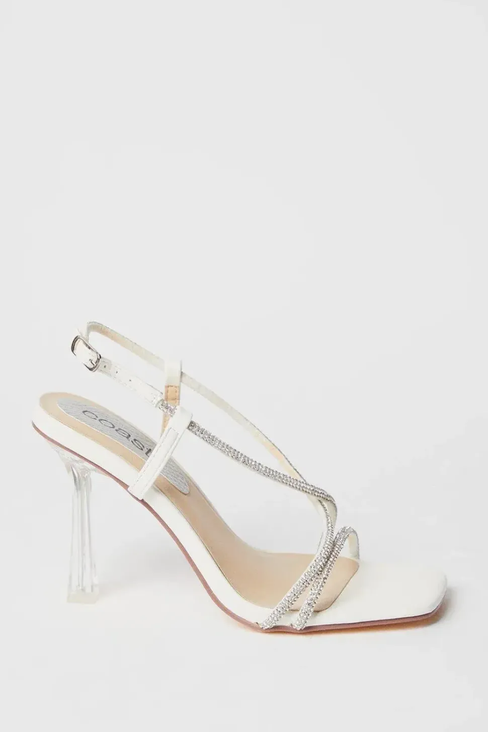 Tessie Diamante Barely There Clear Heel Sandals
