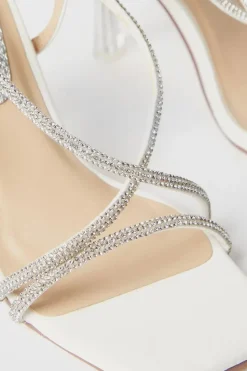Tessie Diamante Barely There Clear Heel Sandals