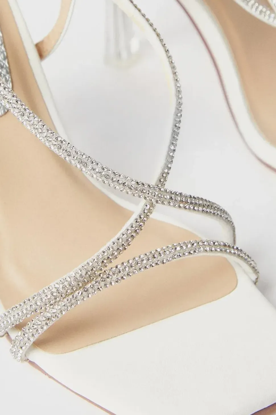 Tessie Diamante Barely There Clear Heel Sandals