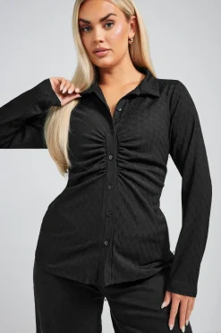 Textured Button Through Shirt