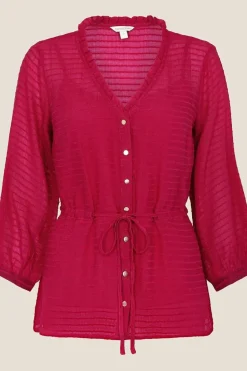 Textured Button Through Top