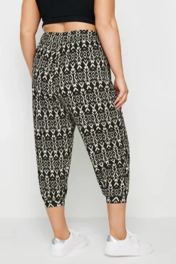 Textured Cropped Harem Trousers