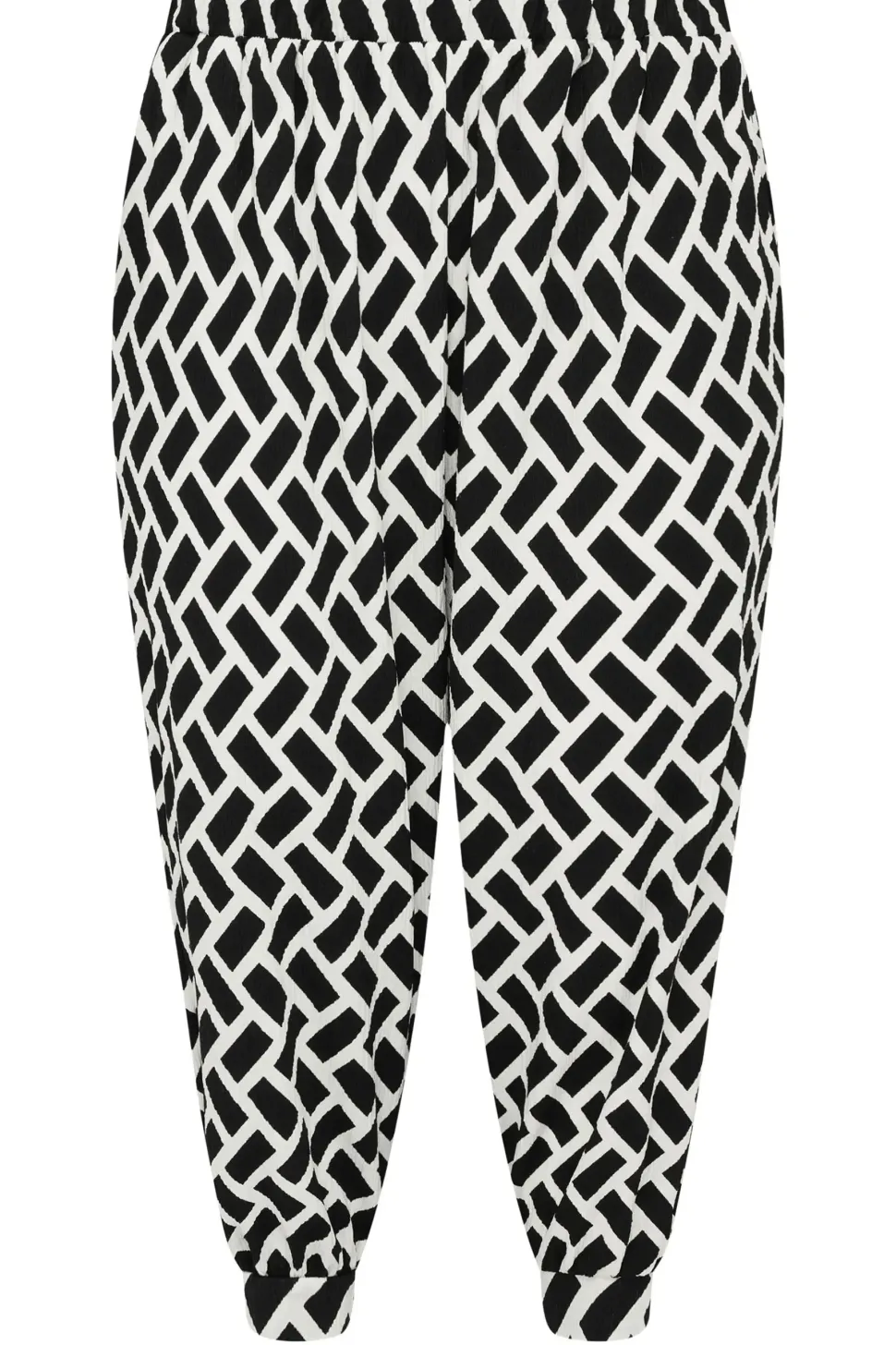 Textured Cropped Harem Trousers