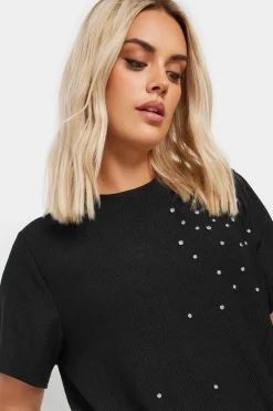 Textured Diamante T-Shirt
