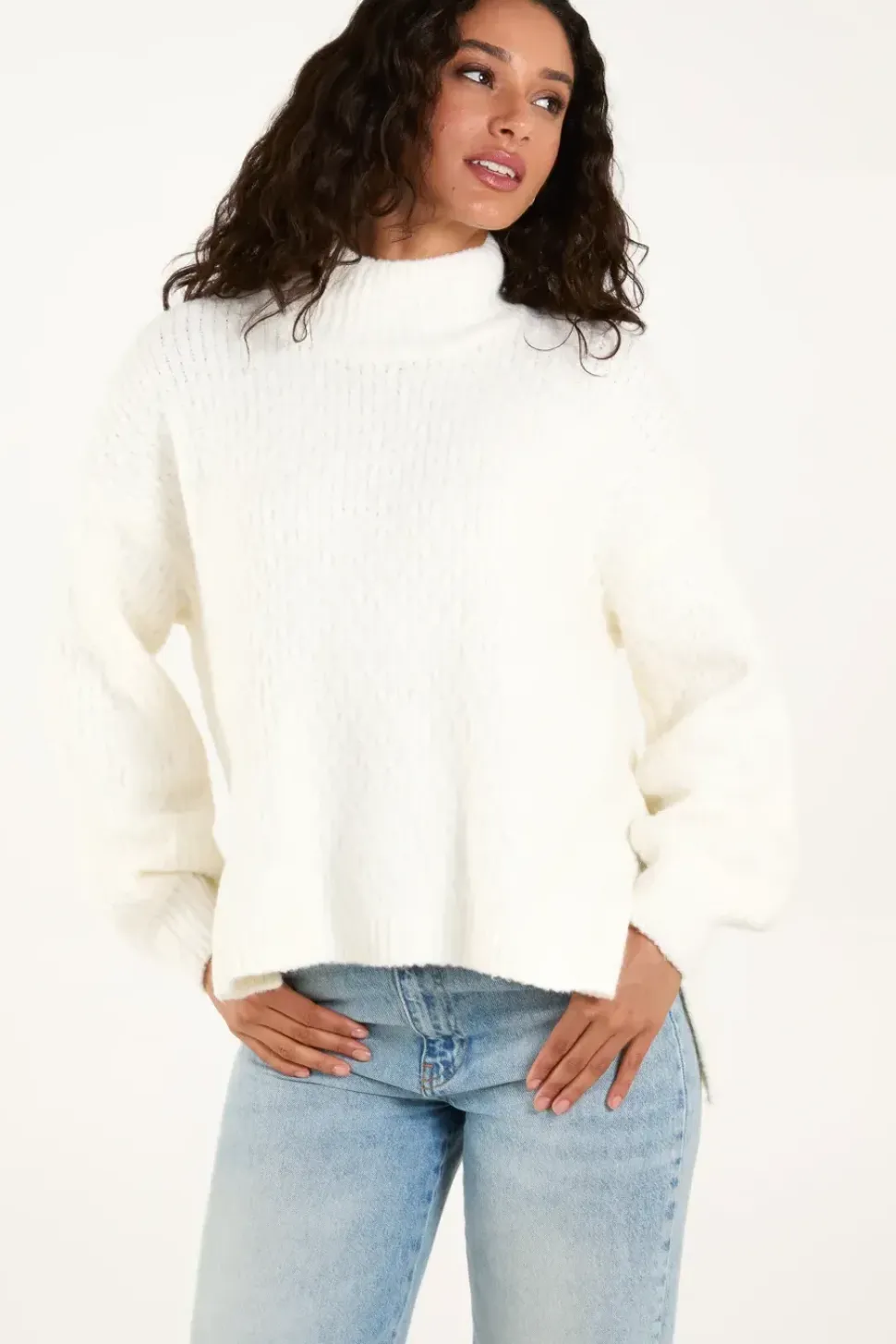 Textured High Neck Jumper