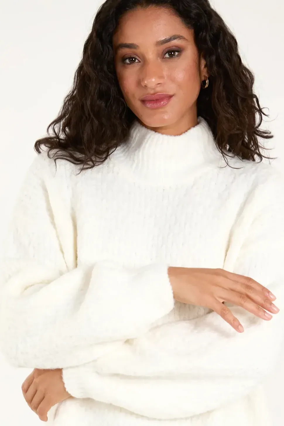 Textured High Neck Jumper