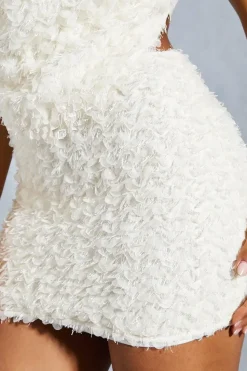 Textured High Waisted Bodycon Mini Skirt