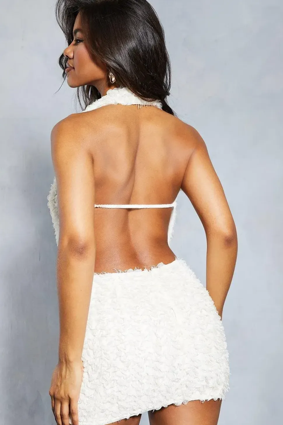 Textured High Waisted Bodycon Mini Skirt