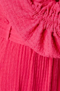 Textured Jersey Belted Midi Dress